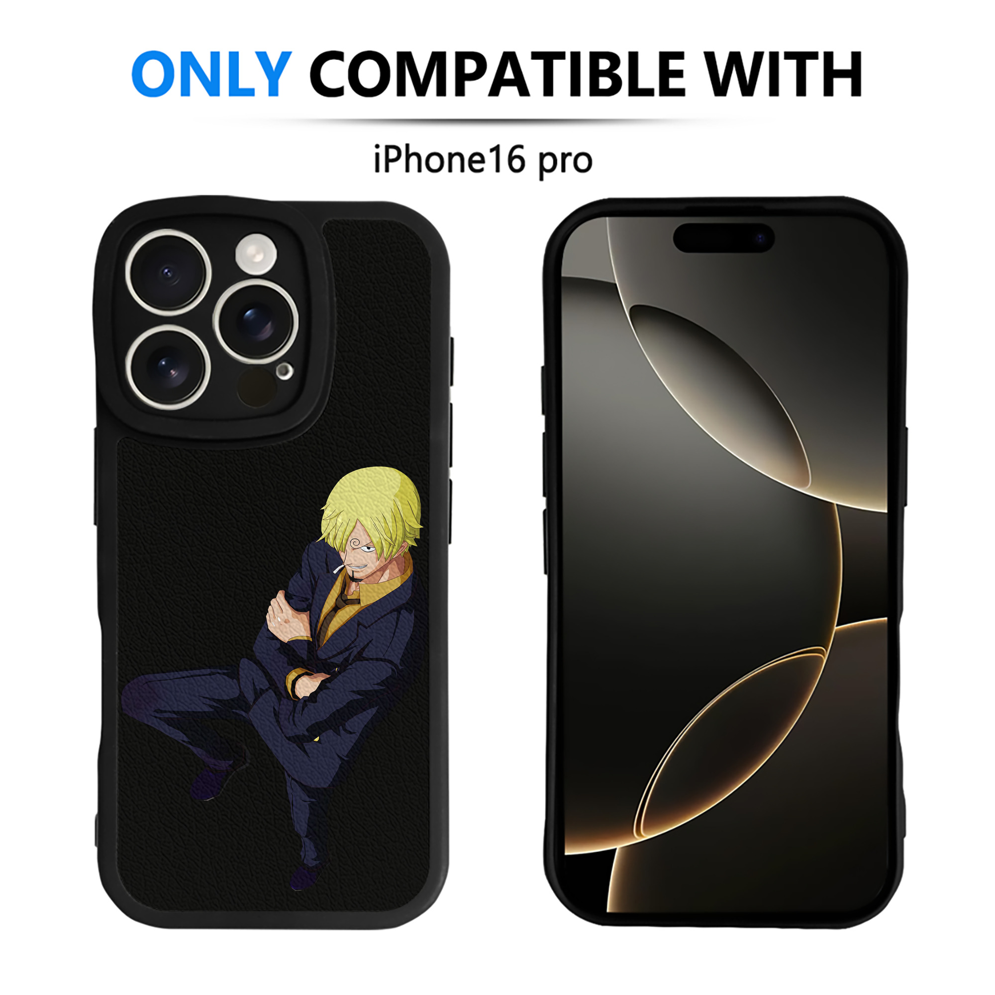 （画像用） ワンピース サンジ ONE PIECE Sanji 【iPhone 16シリーズ対応】シリコンスマホケース（レザー調） 材質：シリコン